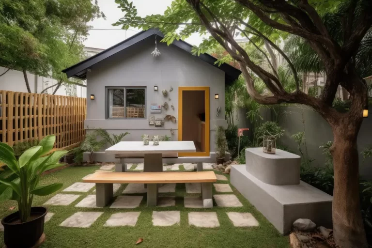 cozy-house-exterior-with-garden-benches-guests-relax
